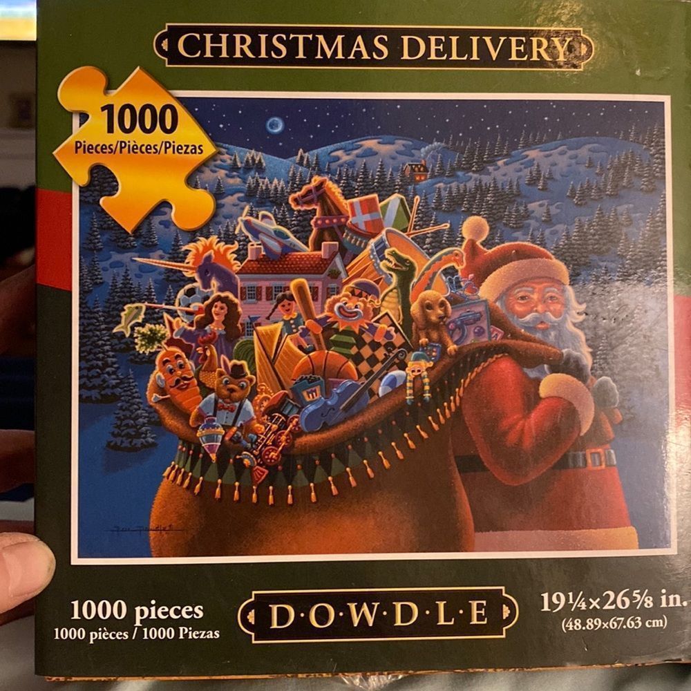 Christmas Delivery Folk art 1000 Piece Puzzle by Dowdle NEW!